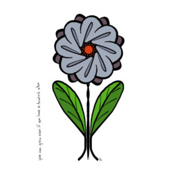Twisted Growth: You can grow even if you have a twisted stem Twisted Growth | original illustration with text | flower